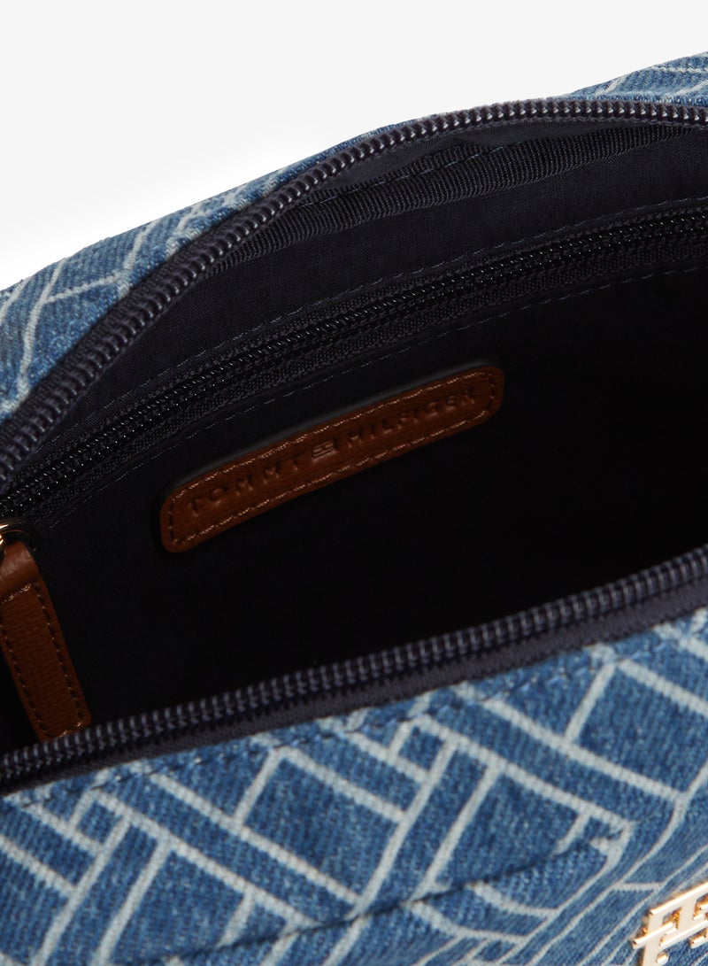 TOMMY HILFIGER TH Monogram Denim Crossbody Camera Bag - Image 5
